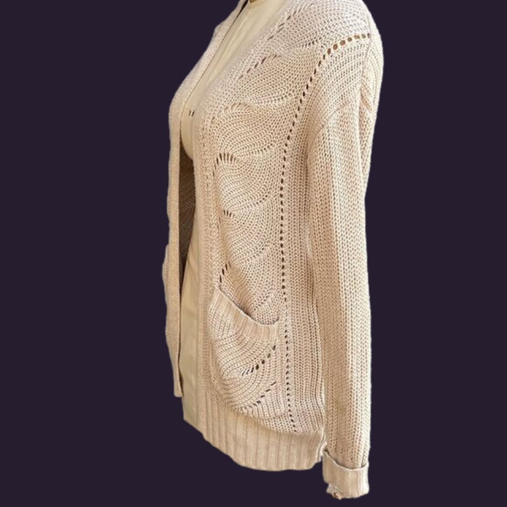 Cream duster knit cardigan Pink Republic Sz small